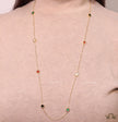 Alphabet BVL Golden chain necklace with multi coloured roman numeral discs