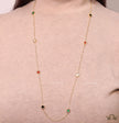 Alphabet BVL Golden chain necklace with multi coloured roman numeral discs