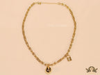 Gold plated padlock and chime necklace