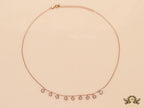 Rose gold plated chain with cz drop charms