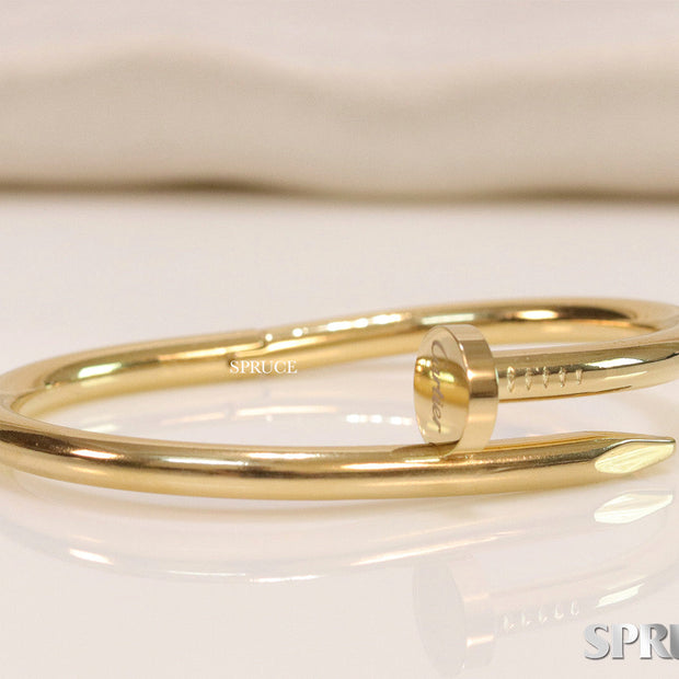 5mm thick Gold plated nail shaped men's bracelet