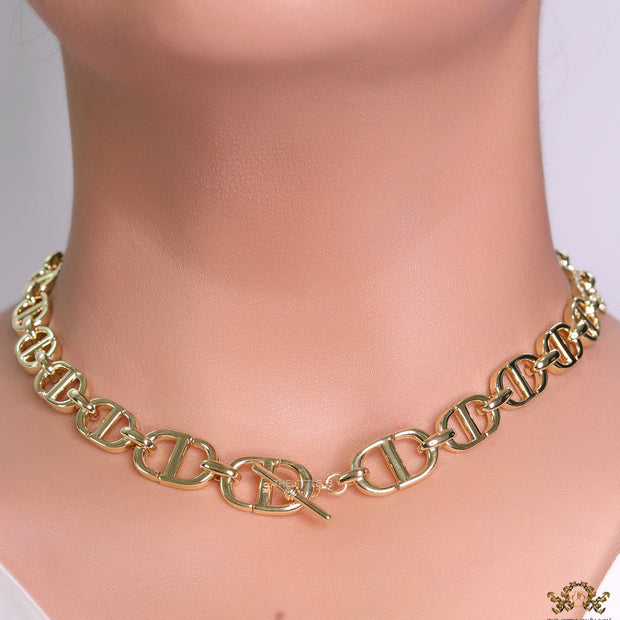 Gold plated alphabet choker necklace