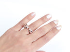 Tiger face rose gold & black ring