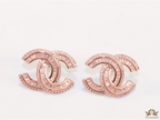 Rose Gold plated cz studs in twin C motif